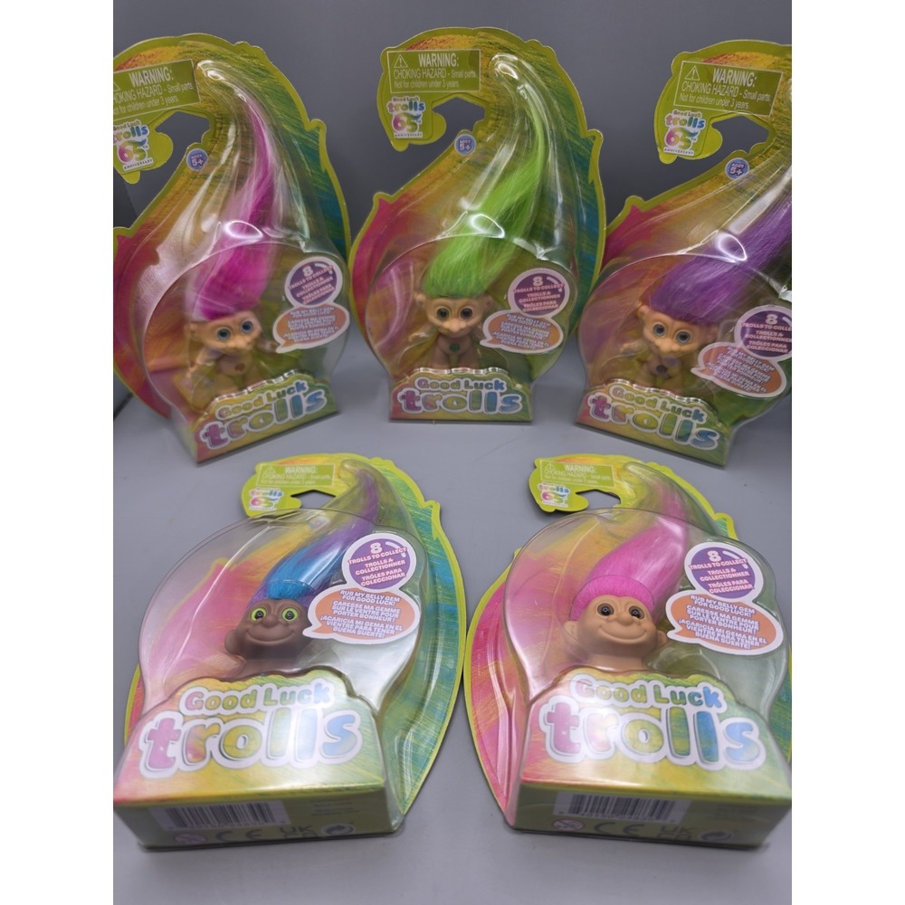 Good Luck Trolls 65th Anniversary Figures Lot of 5 NEW DreamWorks Collectible